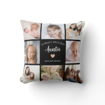Moderne Tante Custom Foto Collage Pink Herz