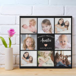 Moderne Tante Custom Foto Collage Pink Herz Künstlicher Leinwanddruck<br><div class="desc">Dieses 8-Foto-Collage moderne Imitate Canva-Print zeichnet sich durch die herzliche Botschaft "Die größte Tante der Welt" und ein wunderschönes rosa Herz aus. Ideal für einen Geburtstag oder ein Weihnachtsgeschenk für Ihre Tante, kann es mit Bildern Ihrer Lieblingsstinken oder Neffen personalisiert werden, und verwandelt es in einen gepflegten Sake, den Sie...</div>