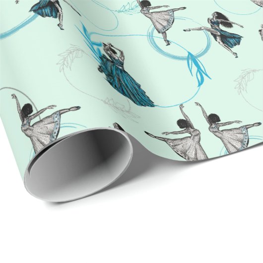 Moderne Tänzer geben Wrap-Set Geschenkpapier (Rolleneckpunkt)
