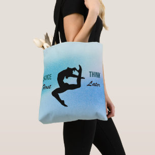 Moderne Tänzerin-Silhouette & Quote Totbeutel Tasche