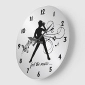 Moderne Tanzschwarze Zahlen Große Wanduhr (Winkel)