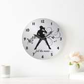 Moderne Tanzschwarze Zahlen Große Wanduhr (Zuhause)