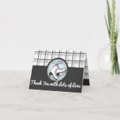 Moderne Tartan Ice Skaten Danke Karte (Vorderseite)