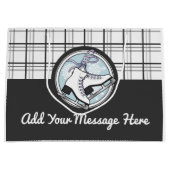 Moderne Tartan Ice Skaten Große Geschenktüte (Vorderseite)