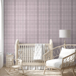 Moderne Tartan Pastell Rosa Muster Tapete