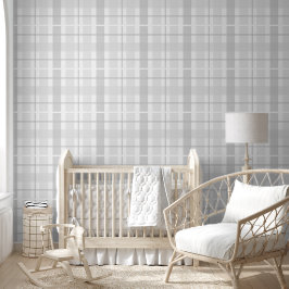 Moderne Tartan Pastellgrau Muster Tapete