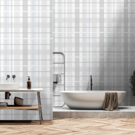 Moderne Tartan Pastellgrau Muster Tapete