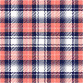 Moderne Tartan Tablecloth Coral Navy für Zuhause Tischdecke