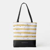 Moderne Tasche mit goldgestreiftem und schwarzem P (Rückseite)