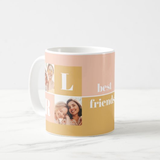 Moderne Tasse der besten Freunde Foto (Vorderseite Links)