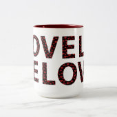 Moderne Tasse der LIEBE mit Typografie aus dem Rot (Mittel)