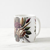 Moderne Tasse des Blumenkaffees (VorderseiteRechts)