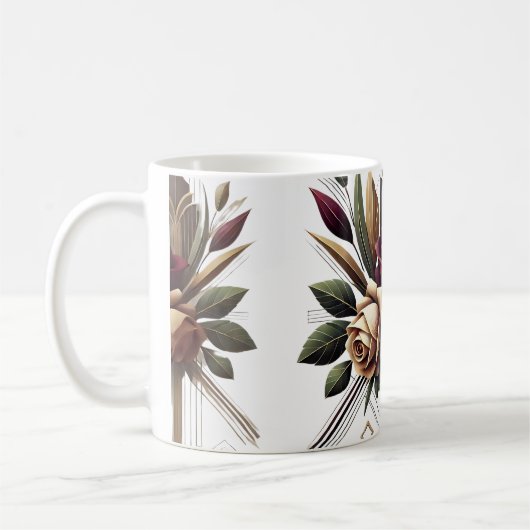 Moderne Tasse des Blumenkaffees (Links)