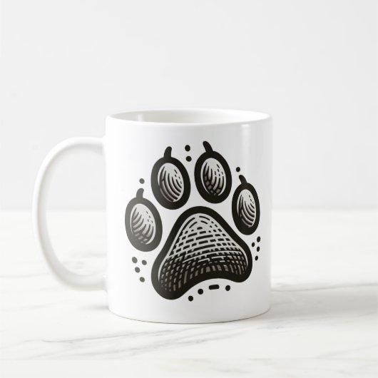 Moderne Tasse für Paw Print - Einzigartiges Gesche (Links)
