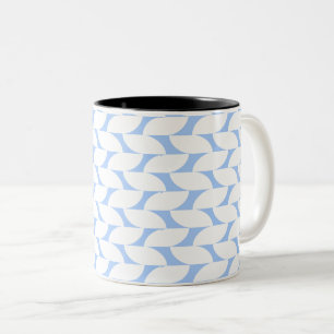 Moderne Tasse mit blau-weiß geometrischer Kaffeema