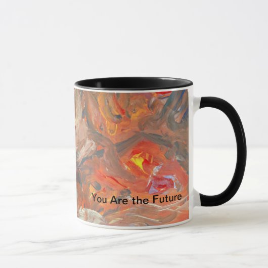 Moderne Tasse mit farbenfroher abstrakter Innenein (Rechts)