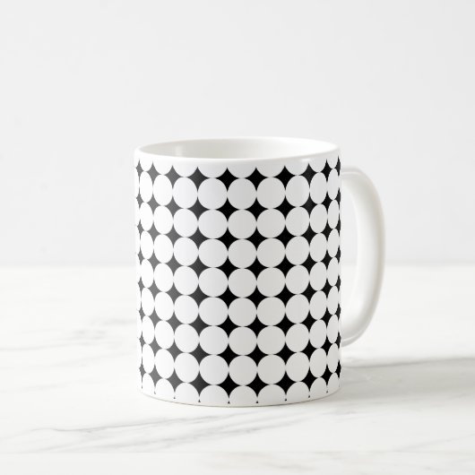 moderne Tasse mit Schwarzweiß-Dot (VorderseiteRechts)