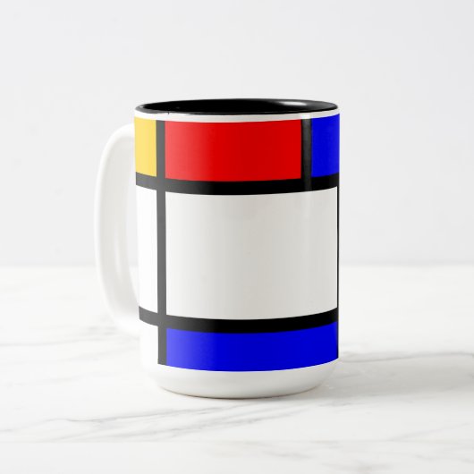 Moderne Tasse Mondrian-Stil (Vorderseite Links)