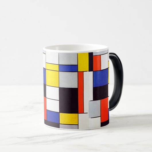 Moderne Tasse - Piet Mondrian's Retro Harmonie (VorderseiteRechts)