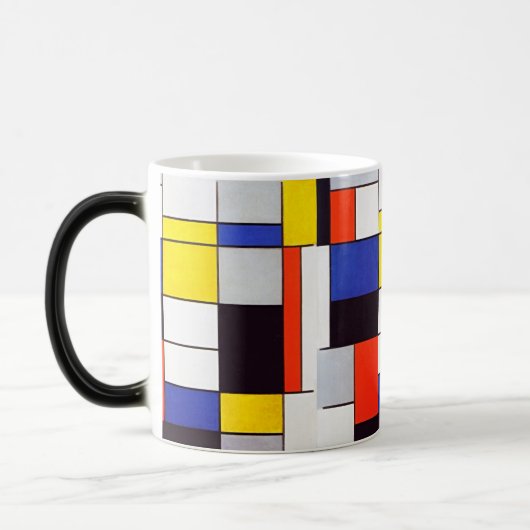 Moderne Tasse - Piet Mondrian's Retro Harmonie (Links)
