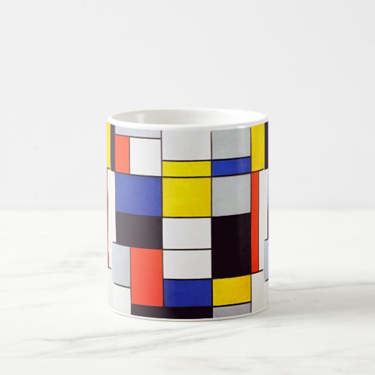 Moderne Tasse - Piet Mondrian's Retro Harmonie (Mittel)