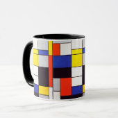 Moderne Tasse: Sip Mondrian's Komposition A Tasse (Vorderseite Links)