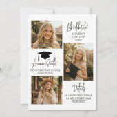 Moderne Tassel-Schrift-Foto-Abschluss-Einladung Einladung (Rückseite)