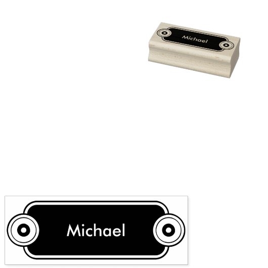 Moderne Taste mit Rigschwarz + Ihr Name Gummistempel (Stempel)