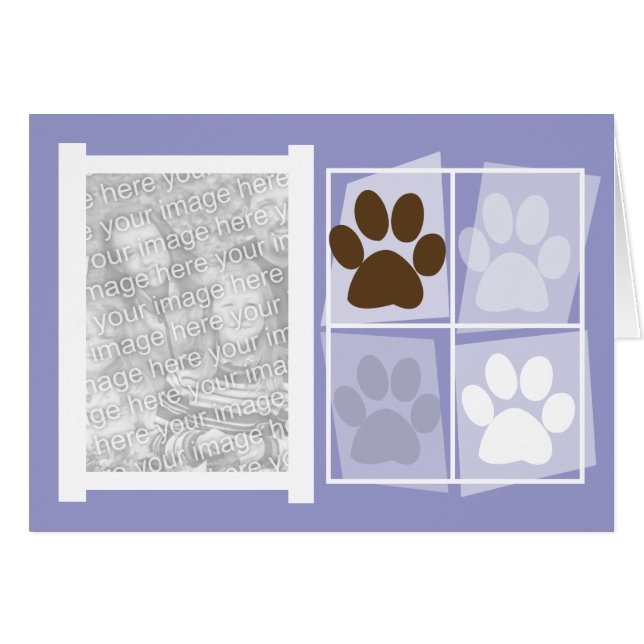 Moderne Tatzen-Druck-HundeFoto-Karten (Vorderseite (Horizontal))