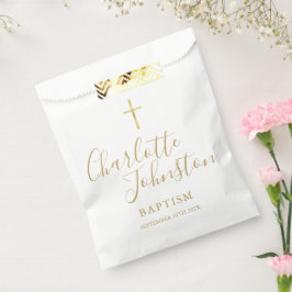 Moderne Taufe Christening Golden Signature Gefalle Geschenktütchen