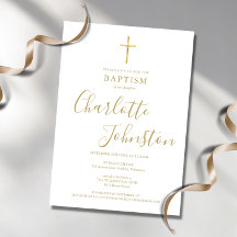 Moderne Taufe Christening Goldene Unterschrift