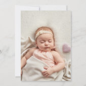 Moderne Taufe Christening Silver Signature Foto Einladung (Rückseite)