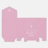 Moderne Taufe Christening White Cross Dusty Pink Geschenkschachtel (Ungefaltet)