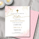 Moderne Taufe der Rosa-Cross-Girl<br><div class="desc">Moderne Christliche Rosa Gold Cross Girl Taufe</div>