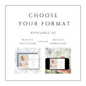 Moderne Taufe des Blue Cross Boy Foto Einladung