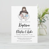 moderne Taufe Einladung (Stehend Vorderseite)