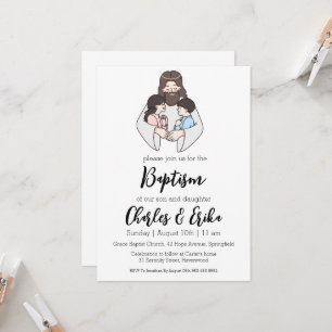 moderne Taufe Einladung