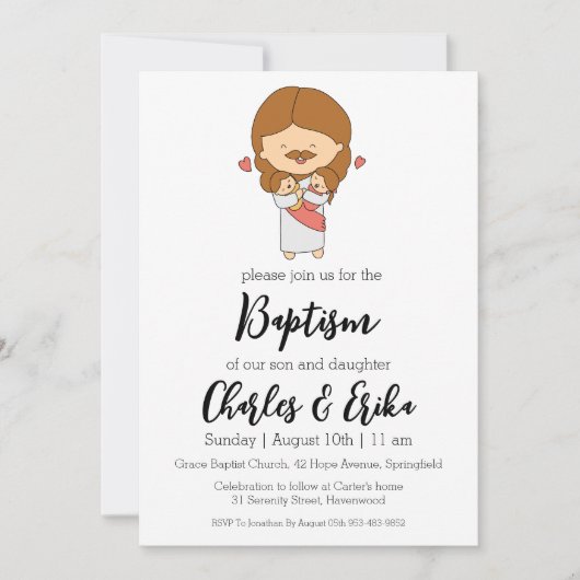 moderne Taufe Einladung (Vorderseite)