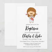 moderne Taufe Einladung (Vorne/Hinten)