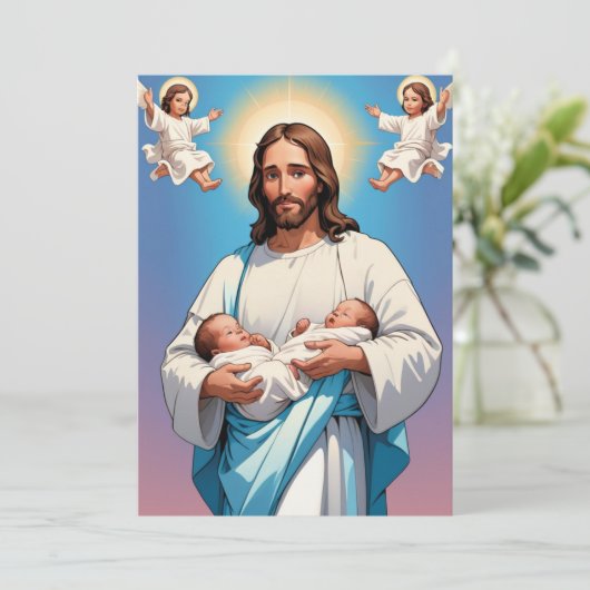 moderne Taufe Einladung (Stehend Vorderseite)