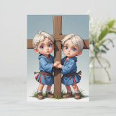 moderne Taufe Einladung (Stehend Vorderseite)