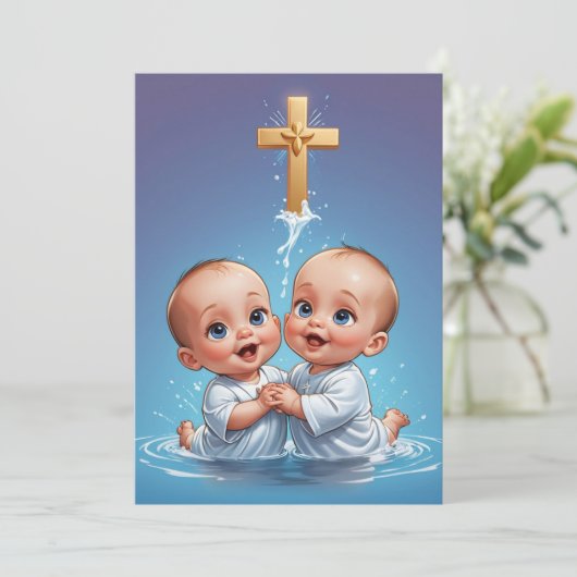 moderne Taufe Einladung (Stehend Vorderseite)