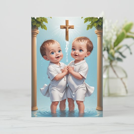 moderne Taufe Einladung (Stehend Vorderseite)