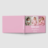 Moderne Taufe Foto Collage Dusty Pink Gästebuch (Voll)