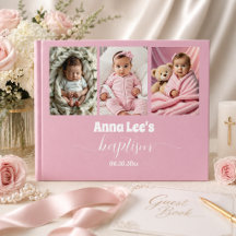 Moderne Taufe Foto Collage Dusty Pink