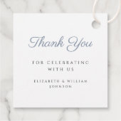 Moderne Taufe mit blauem Script-Foto Geschenkanhänger (Rückseite)