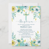 Moderne Taufe mit Mentalflora zur Feier der Einlad Einladung (Vorderseite)