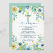 Moderne Taufe mit Mentalflora zur Feier der Einlad Einladung (Vorne/Hinten)