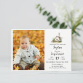 Moderne Taufe Religiöses Foto Einladung (Stehend Vorderseite)