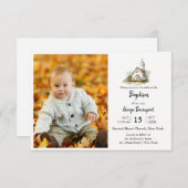 Moderne Taufe Religiöses Foto Einladung (Vorne/Hinten)